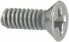 Value Collection - #2-56 UNC, 1/4" OAL Phillips Drive Machine Screw - Flat Head, Grade J82 Steel, Zinc-Plated Finish, Without Washer - Americas Industrial Supply