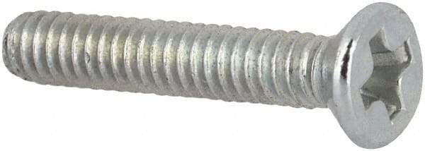 Value Collection - #2-56 UNC, 1/2" OAL Phillips Drive Machine Screw - Flat Head, Grade J82 Steel, Zinc-Plated Finish, Without Washer - Americas Industrial Supply