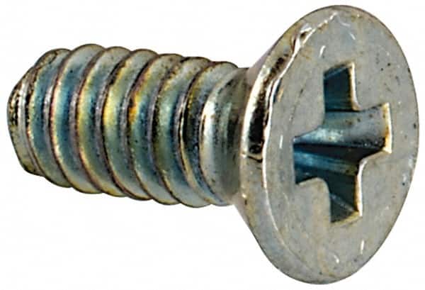 Value Collection - #3-48 UNC, 1/4" OAL Phillips Drive Machine Screw - Flat Head, Grade J82 Steel, Zinc-Plated Finish, Without Washer - Americas Industrial Supply