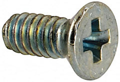 Value Collection - #3-48 UNC, 1/4" OAL Phillips Drive Machine Screw - Flat Head, Grade J82 Steel, Zinc-Plated Finish, Without Washer - Americas Industrial Supply