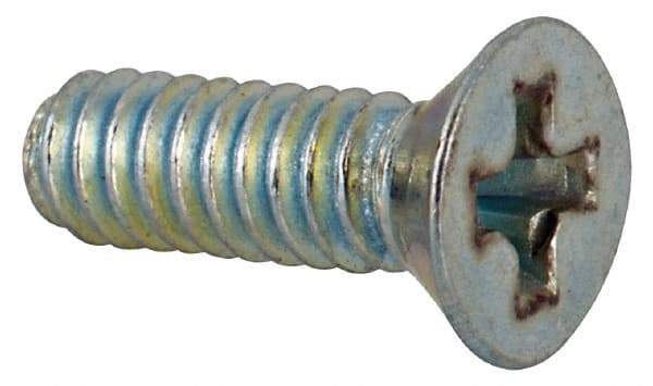Value Collection - #3-48 UNC, 5/16" OAL Phillips Drive Machine Screw - Flat Head, Grade J82 Steel, Zinc-Plated Finish, Without Washer - Americas Industrial Supply