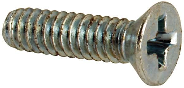 Value Collection - #3-48 UNC, 3/8" OAL Phillips Drive Machine Screw - Flat Head, Grade J82 Steel, Zinc-Plated Finish, Without Washer - Americas Industrial Supply