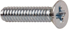 Value Collection - #3-48 UNC, 7/16" OAL Phillips Drive Machine Screw - Flat Head, Grade J82 Steel, Zinc-Plated Finish, Without Washer - Americas Industrial Supply