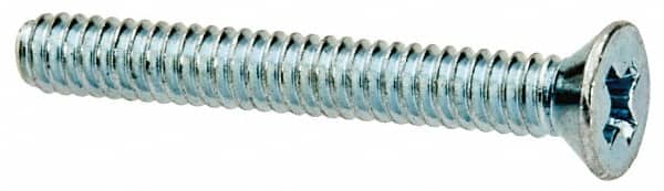 Value Collection - #3-48 UNC, 3/4" OAL Phillips Drive Machine Screw - Flat Head, Grade J82 Steel, Zinc-Plated Finish, Without Washer - Americas Industrial Supply