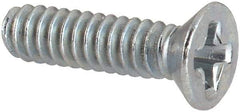 Value Collection - #4-40 UNC, 7/16" OAL Phillips Drive Machine Screw - Flat Head, Grade J82 Steel, Zinc-Plated Finish, Without Washer - Americas Industrial Supply