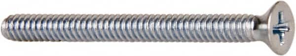 Value Collection - #4-40 UNC, 1-1/4" OAL Phillips Drive Machine Screw - Flat Head, Grade J82 Steel, Zinc-Plated Finish, Without Washer - Americas Industrial Supply
