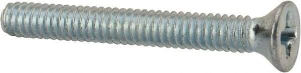 Value Collection - #5-40 UNC, 1" OAL Phillips Drive Machine Screw - Flat Head, Grade J82 Steel, Zinc-Plated Finish, Without Washer - Americas Industrial Supply