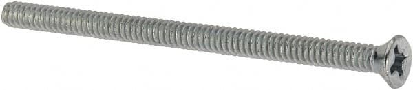 Value Collection - #6-32 UNC, 2-1/4" OAL Phillips Drive Machine Screw - Flat Head, Grade J82 Steel, Zinc-Plated Finish, Without Washer - Americas Industrial Supply