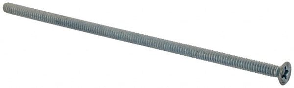 Value Collection - #6-32 UNC, 4" OAL Phillips Drive Machine Screw - Flat Head, Grade J82 Steel, Zinc-Plated Finish, Without Washer - Americas Industrial Supply