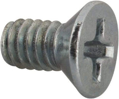 Value Collection - #8-32 UNC, 5/16" OAL Phillips Drive Machine Screw - Flat Head, Grade J82 Steel, Zinc-Plated Finish, Without Washer - Americas Industrial Supply