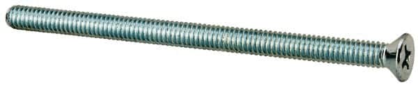 Value Collection - #8-32 UNC, 2-3/4" OAL Phillips Drive Machine Screw - Flat Head, Grade J82 Steel, Zinc-Plated Finish, Without Washer - Americas Industrial Supply