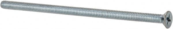 Value Collection - #8-32 UNC, 3-1/2" OAL Phillips Drive Machine Screw - Flat Head, Grade J82 Steel, Zinc-Plated Finish, Without Washer - Americas Industrial Supply