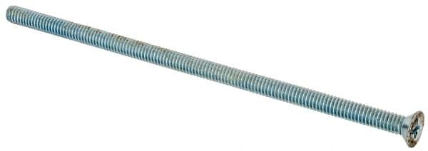 Value Collection - #8-32 UNC, 4" OAL Phillips Drive Machine Screw - Flat Head, Grade J82 Steel, Zinc-Plated Finish, Without Washer - Americas Industrial Supply