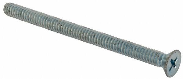 Value Collection - #10-24 UNC, 2-3/4" OAL Phillips Drive Machine Screw - Flat Head, Grade J82 Steel, Zinc-Plated Finish, Without Washer - Americas Industrial Supply