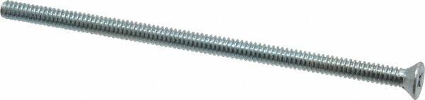 Value Collection - #10-24 UNC, 4" OAL Phillips Drive Machine Screw - Flat Head, Grade J82 Steel, Zinc-Plated Finish, Without Washer - Americas Industrial Supply