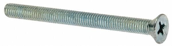 Value Collection - #10-32 UNF, 2-1/4" OAL Phillips Drive Machine Screw - Flat Head, Grade J82 Steel, Zinc-Plated Finish, Without Washer - Americas Industrial Supply