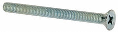Value Collection - #10-32 UNF, 2-1/4" OAL Phillips Drive Machine Screw - Flat Head, Grade J82 Steel, Zinc-Plated Finish, Without Washer - Americas Industrial Supply