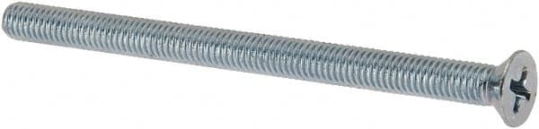 Value Collection - #10-32 UNF, 2-3/4" OAL Phillips Drive Machine Screw - Flat Head, Grade J82 Steel, Zinc-Plated Finish, Without Washer - Americas Industrial Supply