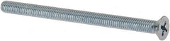 Value Collection - #10-32 UNF, 2-3/4" OAL Phillips Drive Machine Screw - Flat Head, Grade J82 Steel, Zinc-Plated Finish, Without Washer - Americas Industrial Supply