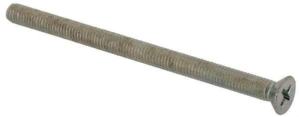 Value Collection - #10-32 UNF, 3" OAL Phillips Drive Machine Screw - Flat Head, Grade J82 Steel, Zinc-Plated Finish, Without Washer - Americas Industrial Supply