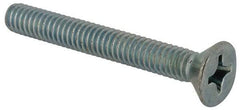 Value Collection - #12-24 UNC, 1-3/4" OAL Phillips Drive Machine Screw - Flat Head, Grade J82 Steel, Zinc-Plated Finish, Without Washer - Americas Industrial Supply