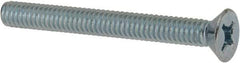Value Collection - #12-24 UNC, 2" OAL Phillips Drive Machine Screw - Flat Head, Grade J82 Steel, Zinc-Plated Finish, Without Washer - Americas Industrial Supply