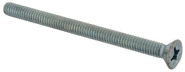 Value Collection - #12-24 UNC, 3" OAL Phillips Drive Machine Screw - Flat Head, Grade J82 Steel, Zinc-Plated Finish, Without Washer - Americas Industrial Supply