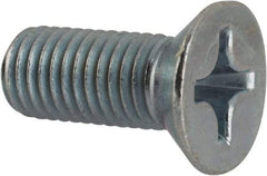 Value Collection - 1/4-28 UNF, 5/8" OAL Phillips Drive Machine Screw - Flat Head, Grade J82 Steel, Zinc-Plated Finish, Without Washer - Americas Industrial Supply