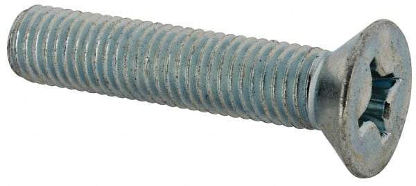 Value Collection - 1/4-28 UNF, 1-1/4" OAL Phillips Drive Machine Screw - Flat Head, Grade J82 Steel, Zinc-Plated Finish, Without Washer - Americas Industrial Supply