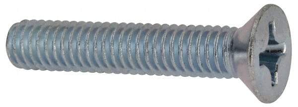 Value Collection - 5/16-18 UNC, 1-3/4" OAL Phillips Drive Machine Screw - Flat Head, Grade J82 Steel, Zinc-Plated Finish, Without Washer - Americas Industrial Supply