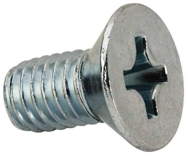 Value Collection - 3/8-16 UNC, 3/4" OAL Phillips Drive Machine Screw - Flat Head, Grade J82 Steel, Zinc-Plated Finish, Without Washer - Americas Industrial Supply