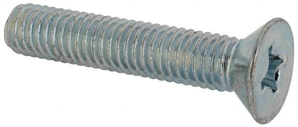Value Collection - 3/8-16 UNC, 2" OAL Phillips Drive Machine Screw - Flat Head, Grade J82 Steel, Zinc-Plated Finish, Without Washer - Americas Industrial Supply