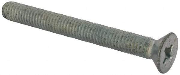 Value Collection - 3/8-16 UNC, 3-1/2" OAL Phillips Drive Machine Screw - Flat Head, Grade J82 Steel, Zinc-Plated Finish, Without Washer - Americas Industrial Supply