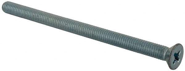 Value Collection - 3/8-16 UNC, 6" OAL Phillips Drive Machine Screw - Flat Head, Grade J82 Steel, Zinc-Plated Finish, Without Washer - Americas Industrial Supply