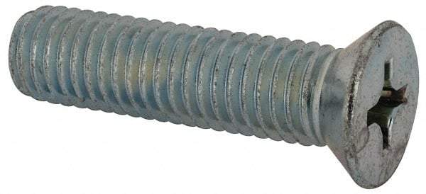 Value Collection - 1/2-13 UNC, 2" OAL Phillips Drive Machine Screw - Flat Head, Grade J82 Steel, Zinc-Plated Finish, Without Washer - Americas Industrial Supply