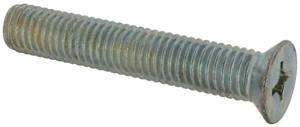Value Collection - 1/2-13 UNC, 3" OAL Phillips Drive Machine Screw - Flat Head, Grade J82 Steel, Zinc-Plated Finish, Without Washer - Americas Industrial Supply