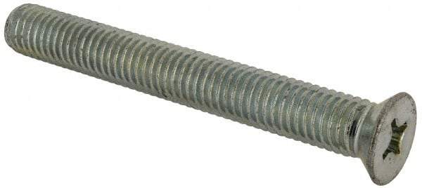 Value Collection - 1/2-13 UNC, 4" OAL Phillips Drive Machine Screw - Flat Head, Grade J82 Steel, Zinc-Plated Finish, Without Washer - Americas Industrial Supply