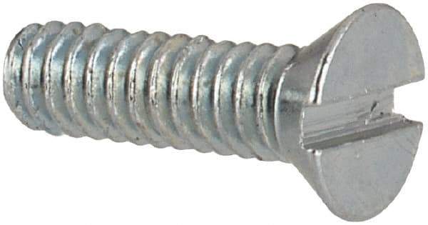 Value Collection - #2-56 UNC, 5/16" OAL Slotted Drive Machine Screw - Flat Head, Grade J82 Steel, Zinc-Plated Finish, Without Washer - Americas Industrial Supply