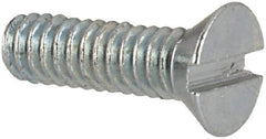 Value Collection - #2-56 UNC, 5/16" OAL Slotted Drive Machine Screw - Flat Head, Grade J82 Steel, Zinc-Plated Finish, Without Washer - Americas Industrial Supply