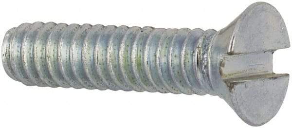 Value Collection - #2-56 UNC, 3/8" OAL Slotted Drive Machine Screw - Flat Head, Grade J82 Steel, Zinc-Plated Finish, Without Washer - Americas Industrial Supply