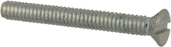 Value Collection - #2-56 UNC, 3/4" OAL Slotted Drive Machine Screw - Flat Head, Grade J82 Steel, Zinc-Plated Finish, Without Washer - Americas Industrial Supply