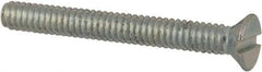 Value Collection - #2-56 UNC, 3/4" OAL Slotted Drive Machine Screw - Flat Head, Grade J82 Steel, Zinc-Plated Finish, Without Washer - Americas Industrial Supply