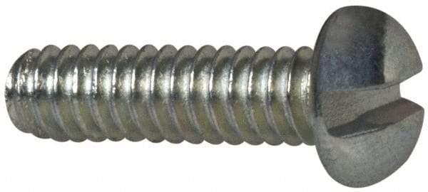 Value Collection - #2-56 UNC, 5/16" Length Under Head Slotted Drive Machine Screw - Round Head, Grade J82 Steel, Zinc-Plated Finish, Without Washer - Americas Industrial Supply