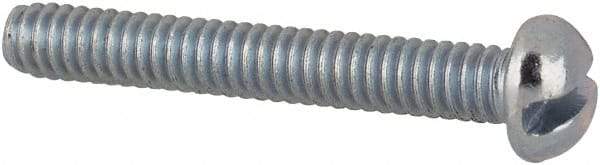 Value Collection - #2-56 UNC, 5/8" Length Under Head Slotted Drive Machine Screw - Round Head, Grade J82 Steel, Zinc-Plated Finish, Without Washer - Americas Industrial Supply