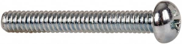 Value Collection - #2-56 UNC, 5/8" Length Under Head Phillips Drive Machine Screw - Round Head, Grade J82 Steel, Zinc-Plated Finish, Without Washer - Americas Industrial Supply