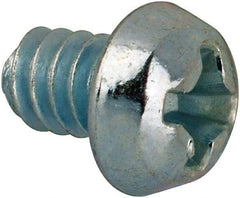 Value Collection - #6-32 UNC, 3/16" Length Under Head Phillips Drive Machine Screw - Round Head, Grade J82 Steel, Zinc-Plated Finish, Without Washer - Americas Industrial Supply