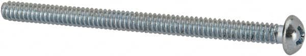 Value Collection - #6-32 UNC, 2" Length Under Head Phillips Drive Machine Screw - Round Head, Grade J82 Steel, Zinc-Plated Finish, Without Washer - Americas Industrial Supply