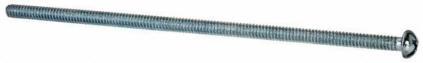 Value Collection - #6-32 UNC, 4" Length Under Head Phillips Drive Machine Screw - Round Head, Grade J82 Steel, Zinc-Plated Finish, Without Washer - Americas Industrial Supply