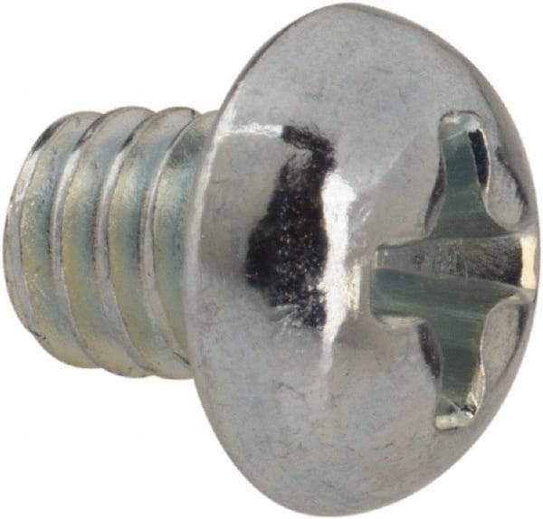 Value Collection - #8-32 UNC, 3/16" Length Under Head Phillips Drive Machine Screw - Round Head, Grade J82 Steel, Zinc-Plated Finish, Without Washer - Americas Industrial Supply