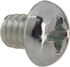 Value Collection - #8-32 UNC, 3/16" Length Under Head Phillips Drive Machine Screw - Round Head, Grade J82 Steel, Zinc-Plated Finish, Without Washer - Americas Industrial Supply